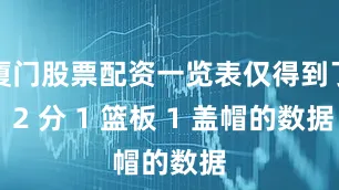 厦门股票配资一览表仅得到了 2 分 1 篮板 1 盖帽的数据